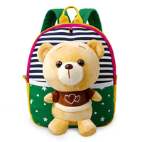 1-3 Years Old Kids Lovely Canvas Backpack Cartoon Animals Outdoor School Bag