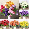 1 Bunch 9 Heads Artificial Silk Hydrangea Posy Wedding Flower Bouquet Home Decor