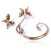 1 Pair Crystal Rhinestone Butterfly Ear Clip Earring