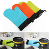 1 Pair New Silicone Fabric Oven Kitchen Glove Mitt Cotton Heat Resistant Glove