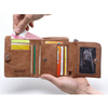 10 Card Slots Genuine Leather Business Wallet Vintage Coin Bag Card Holder Purse For Men