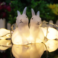 10 LED White Rabbit String Lights Festive Supplies Home Decor