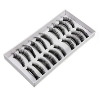 10 Pairs Long Black False Eye Lash Eyelashes Makeup