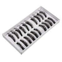 10 Pairs Long Black False Eye Lash Eyelashes Makeup