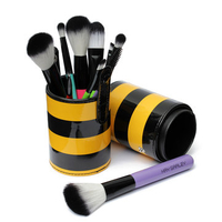10 Pcs Professional Makeup Brush Set Cosmetic Tool Kit With Barrel 3 Colors