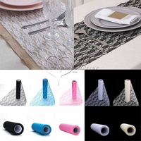 10 Yards Vintage Lace Roll Fabric Tulle Table Runner Chair Sash Wedding Party Decoration