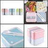 1000ml Double Layer Lunch Box Microwave Oven Bento Boxes Food Storage Container Lunchbox