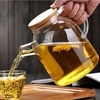 1000ML Large Glass Thickened Kettle Handcraft Water Jug Chinese Flower Teapot Filter
