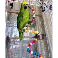 100CM Parrot Standing Rope Holder Rotation Swing Ladder Cage Wooden Toys