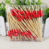 100Pcs 12cm Bamboo Heart Food Picks Fruit Fork Sticks Buffet Cupcake Toppers Cocktail Decoration