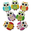 100pcs 2 Holes Multi Color Cute Owl Pattern Wooden Buttons