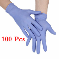 100pcs Extra Thin Nitrile Elastic Free Disposable Convenient Widely Use Gloves Hand Protector