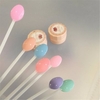 100Pcs Ladle-shape False Nail Art Tips Sticks Polish Gel Salon Display Chart Practice Tool with Ring