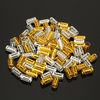 100Pcs Long Hair Beads For Braids Aluminum Metal Base Dreadlocks Extensions Silver Gold