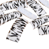 100Pcs Zebra Stripes False Acrylic Nail Art Tips