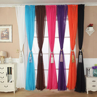 100x200cm Pure Color Tulle Window Curtain Balcony Bedroom Soft Curtain