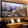 100x40cm 5D DIY Lakeside Garden Scenery Diamond Painting Full Rhinestone Cross-stitch Kit