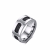 10mm Jewelry Men Ring Black Line Stainless Steel Ring