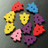 10pcs Colorful Wooden Christmas Tree DIY Buttons Baby Sweater Button