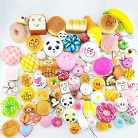 10PCS Discount Package 1 Simulate Fruit Bread and Panda Squishy Toys Fragrant Decompression Toys