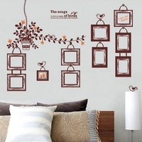 10Pcs DIY Photo Frames Wall Stickers Flower Rattan Decal Vinyl PVC Home Decoration