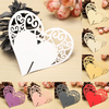 10Pcs Heart Wedding Name Place Cards Wine Glass Laser Cut Pearlescent Card Party Accessories