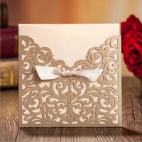10Pcs Laser Cut Hollow Out Wedding Evening Invitations Cards Personalized Envelopes Seals
