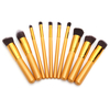 10Pcs Makeup Brush Set Blending Smoked Eyeshadow Powder Golden Brushes