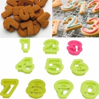 10PCS Number Icing Cookie Cutter Mold Cake Decorating Sugarcraft Chocolate Mold
