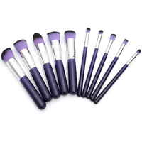10Pcs Purple Makeup Brushes Set Eyeshadow Powder Blush Foundation Brush