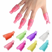 10Pcs UV Gel Polish Remover Clips Caps Nail Cleaner Manicure Tools