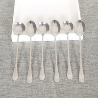 10Pcs/lot Stainless Steel Spoon Long Handle Tea Coffee Cocktail Ice Cream Soup Spoons Cutlery