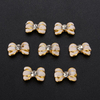 10Pcs/Pack Alloy White Bowknot Crystal Nails Art Decoration Tips DIY