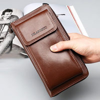 11 Card Holders Vintage Genuine Leather Clutch Bag Business Phone Bag For Men