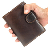 11 Card Holders Vintage Genuine Leather Oil Wax Coin Bag Hasp Wallet For Men