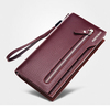 11 Card Slots PU Leather Card Holder Lichee Wallet Phone Pocket For Women Men