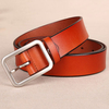 110CM Women Second Layer Of Leather Belt Pin Buckle Solid Casual Waistband