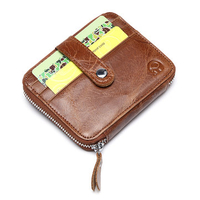 12 Card Holders Wallet Women Men Genuine Leather Coin Bag Cowhide Storage Bag
