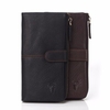 12 Card Slots Genuine Leather Zipper Wallet Cowhide Card Holder Phone Pocket For Men