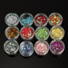 12 Colors/Box Hearted-shape Sequins Nail DIY Sticker Decoration