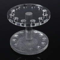 12 Holes Clear Plastic Nail Art Brush Pen Display Holder Stand Makeup Brushes Storage