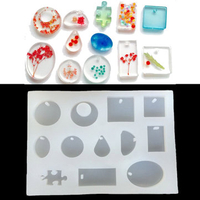 12 Mold Models Silicone Mold Resin DIY Pendant Jewelry Tools Accessories