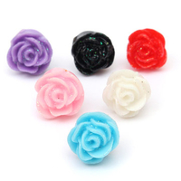 12 Pairs Mixed Color Cute Resin Rose Stud Earrings