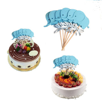 12 PCS Double-Sided Elephant Shape Cupcake Toppers Celebration Party Food Cake Picks