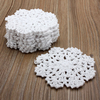 12 Pcs Handmade Crochet Doilies White Round Small Snowflake Table Mat Coasters Appliques