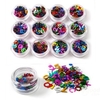 12 Pots Colorful Alphabet Number Sequins Nail Art Decoration