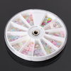 1200 Pcs Mixed Style Pearl Flower Nail Art DIY Decoration Wheel