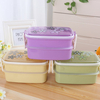 1200ml Microwave Plastic Lunch Box Picnic Food Container Storage 2-layer Lunch Box Food Container
