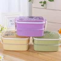 1200ml Microwave Plastic Lunch Box Picnic Food Container Storage 2-layer Lunch Box Food Container
