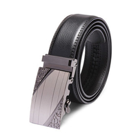 120cm Casual Leather Black Automatic Buckle Men